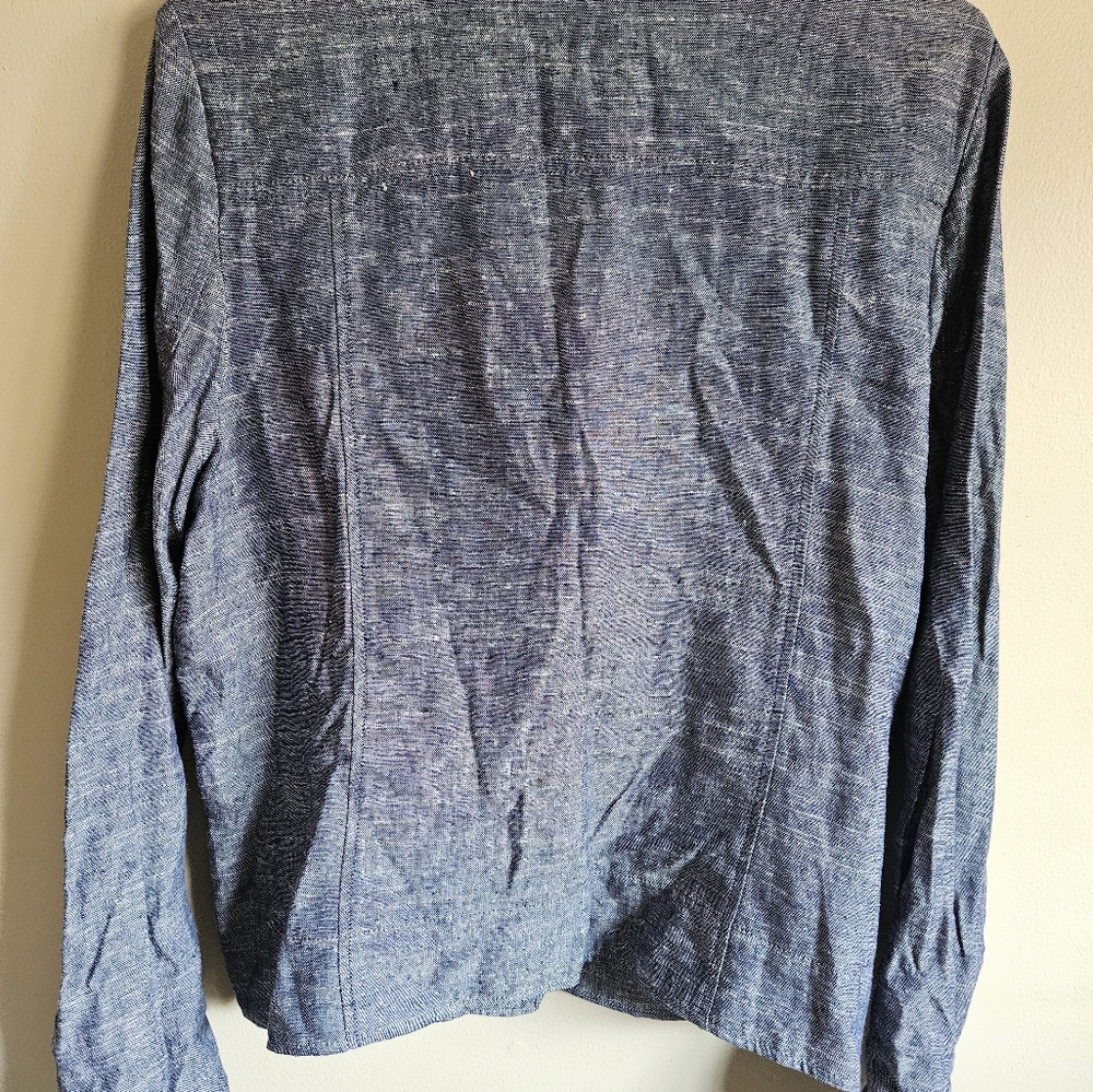 Max Studio Light Blue Denim-Style Jean Jacket - Picture 7 of 14